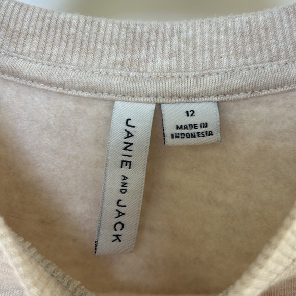 Janie and Jack girls Sweatshirt Crewneck C'est la vie eggnog Heather color 12 - Picture 5 of 9